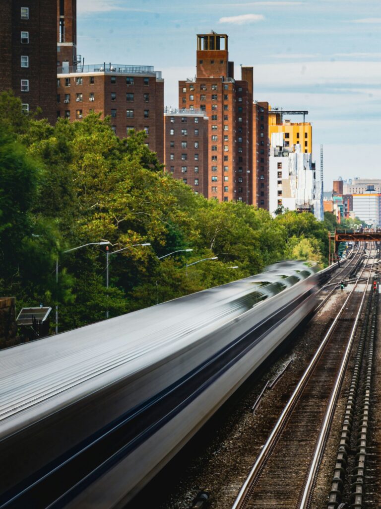 Subway passing through Harlem, New York City.