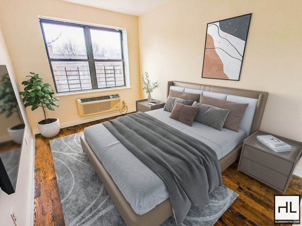 Brooklyn bedroom with a large window