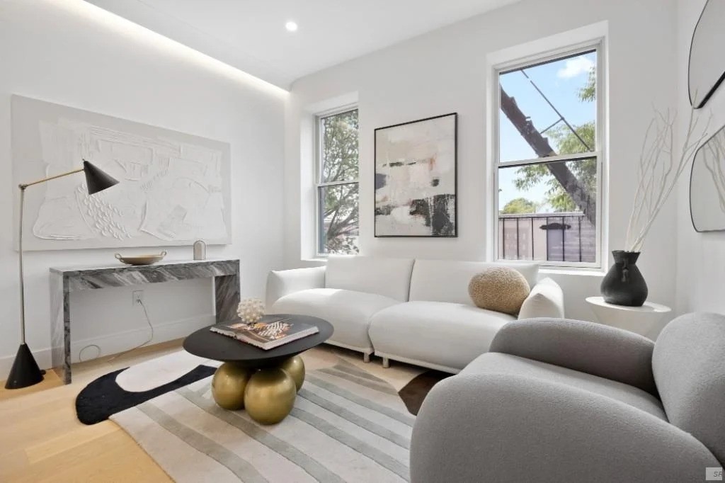 Brooklyn living room with hardwood floors