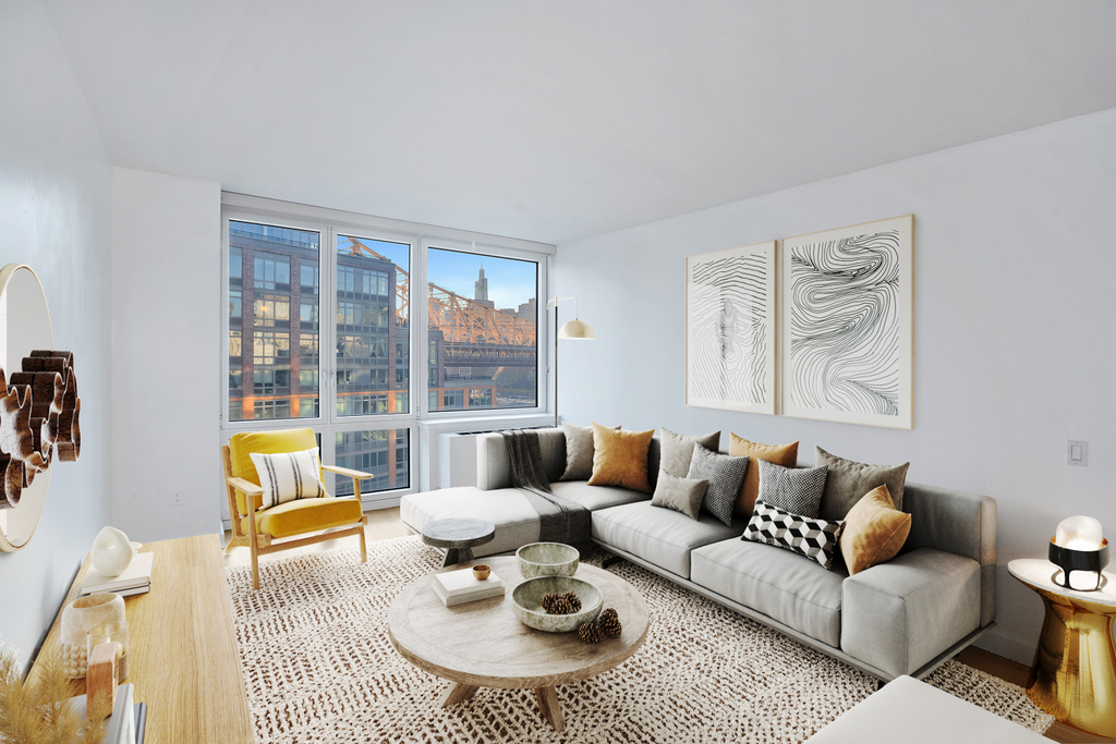 Living room in an apartment with natural light