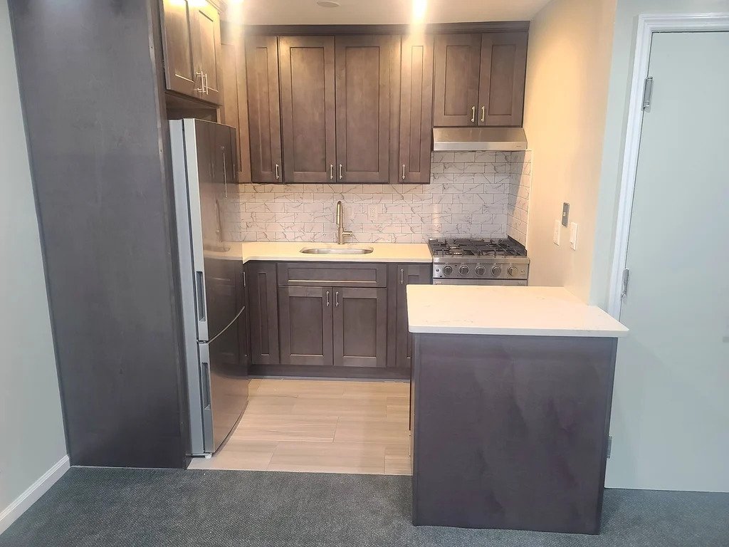 modern kitchen with cabinet space